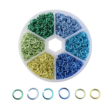 Springringetjie Verbindende Ring Kombinasie Stel Handgemaakte Selfdoen Juweliersware Toebehore 6Mm Kleur Aluminium Ring Oopmaak Ring