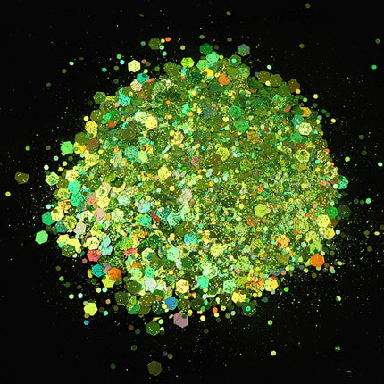 50G Mixed Hexagonal Silver Glitter Laser Sequins Diy Manicure Art Decoration Ten Colors Into