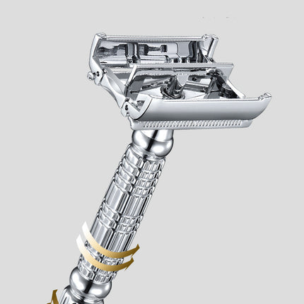 Men's Manual Razor Old-fashioned Beard Shaver Razor Holder Double-sided Blade Type