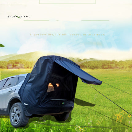 Car Trunk Extension Tent At The Rear Of The Car