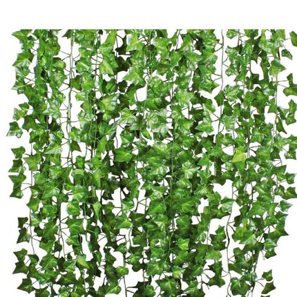 Green Silk Artificial Hanging Leaf Garland Plants Vine Leaves Diy For Home Wedding Party Bathroom Garden Decoration