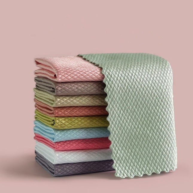 Visgraatlap Naatlose Glas Skoonmaak Kombuis Absorberende Handdoek