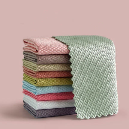 Visgraatlap Naatlose Glas Skoonmaak Kombuis Absorberende Handdoek