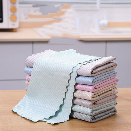 Visgraatlap Naatlose Glas Skoonmaak Kombuis Absorberende Handdoek