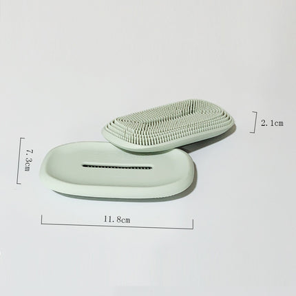 Creativity Double-Sided Silicone Soap Holder Box Flexible Multifunctional Bathroom Kitchen Dish Cleaning Brush Soap Storage Box