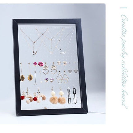 Wood Jewelry Rack Earrings Holder Stand Acrylic Sheet Earring Hanging Frame Eardrop Table Earring Bracket