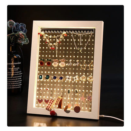Wood Jewelry Rack Earrings Holder Stand Acrylic Sheet Earring Hanging Frame Eardrop Table Earring Bracket