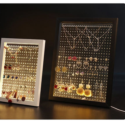 Wood Jewelry Rack Earrings Holder Stand Acrylic Sheet Earring Hanging Frame Eardrop Table Earring Bracket