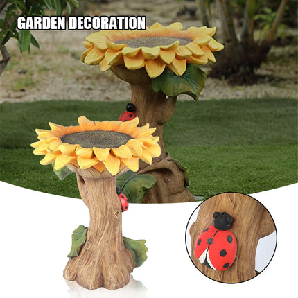 Garden Statue Resin Sunflower Bird Bath Bird Feeders Garden Decoration Accessories