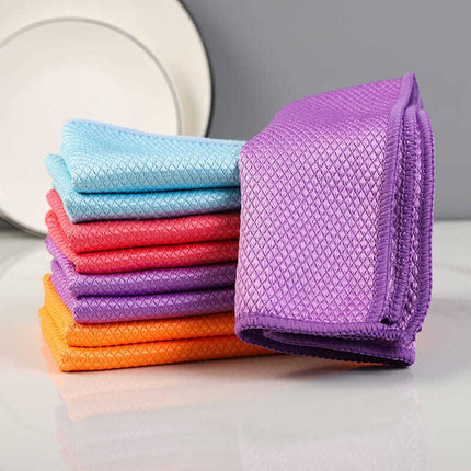 Visgraatlap Naatlose Glas Skoonmaak Kombuis Absorberende Handdoek