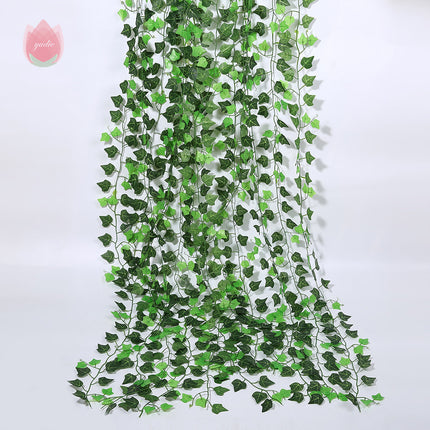 Green Silk Artificial Hanging Leaf Garland Plants Vine Leaves Diy For Home Wedding Party Bathroom Garden Decoration