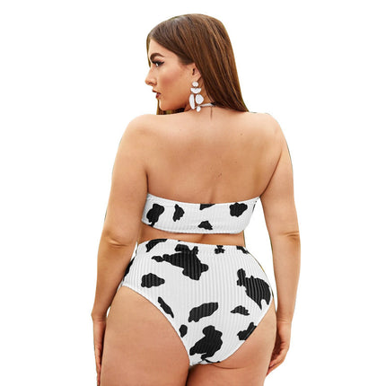 Ladies Bikini Swimsuit Split Fat Woman Sexy Black Dot Swimsuit