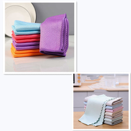 Visgraatlap Naatlose Glas Skoonmaak Kombuis Absorberende Handdoek
