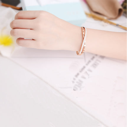 Vroue se Warm Styl Romeinse Syfer Diamantarmband
