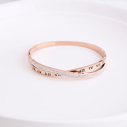 Vroue se Warm Styl Romeinse Syfer Diamantarmband
