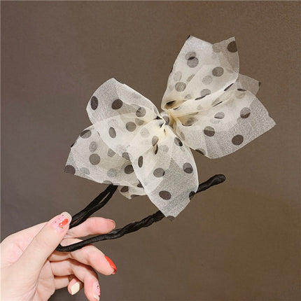 Net Yarn Bowknot Hairpin Lazy Meatball Head Hair Curler