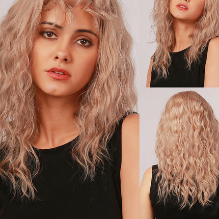 Brown Mid-Length Curly Hair Headgear