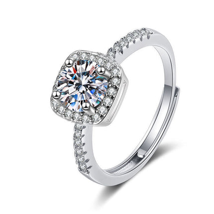 Vroulike Ring Nagemaakte Moissaniet Diamantring Vroulik