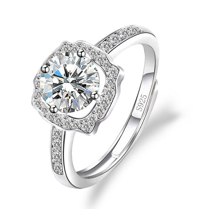 Vroulike Ring Nagemaakte Moissaniet Diamantring Vroulik