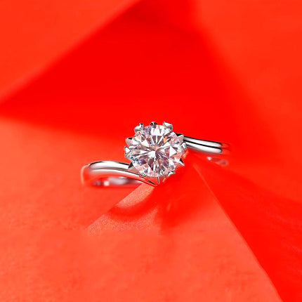 Vroulike Ring Nagemaakte Moissaniet Diamantring Vroulik