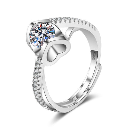 Vroulike Ring Nagemaakte Moissaniet Diamantring Vroulik
