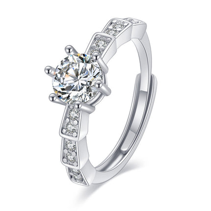 Vroulike Ring Nagemaakte Moissaniet Diamantring Vroulik