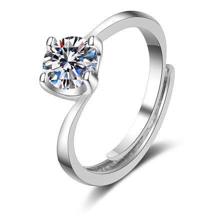 Vroulike Ring Nagemaakte Moissaniet Diamantring Vroulik