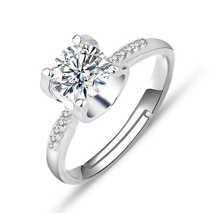 Vroulike Ring Nagemaakte Moissaniet Diamantring Vroulik