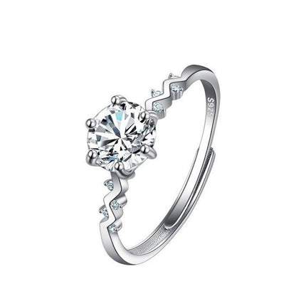 Vroulike Ring Nagemaakte Moissaniet Diamantring Vroulik