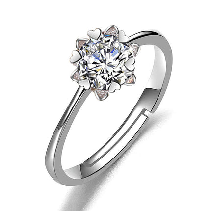 Vroulike Ring Nagemaakte Moissaniet Diamantring Vroulik