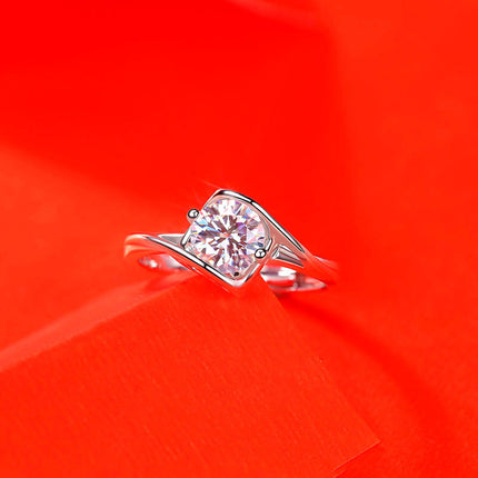 Vroulike Ring Nagemaakte Moissaniet Diamantring Vroulik
