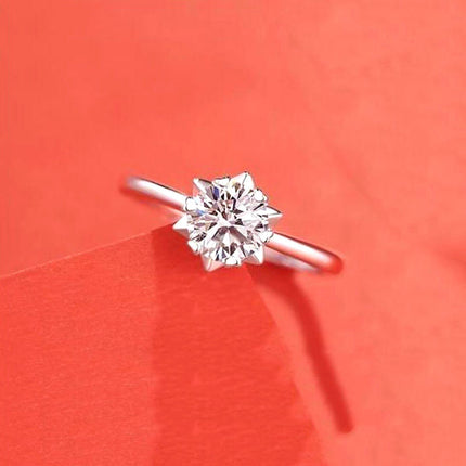 Vroulike Ring Nagemaakte Moissaniet Diamantring Vroulik