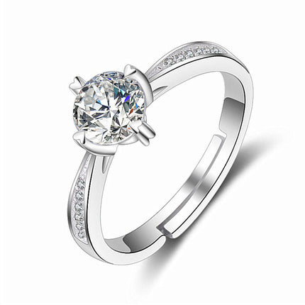 Vroulike Ring Nagemaakte Moissaniet Diamantring Vroulik