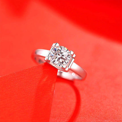 Vroulike Ring Nagemaakte Moissaniet Diamantring Vroulik