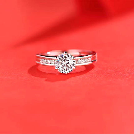 Vroulike Ring Nagemaakte Moissaniet Diamantring Vroulik