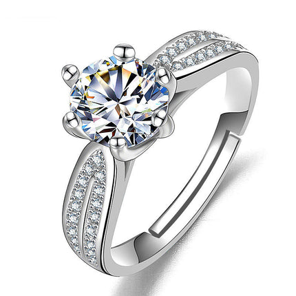 Vroulike Ring Nagemaakte Moissaniet Diamantring Vroulik