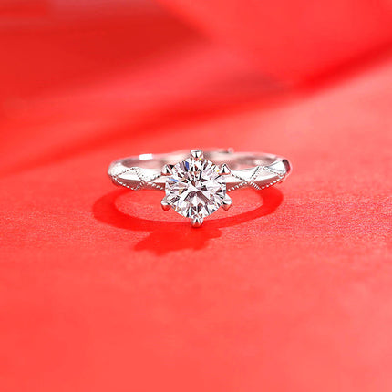 Vroulike Ring Nagemaakte Moissaniet Diamantring Vroulik