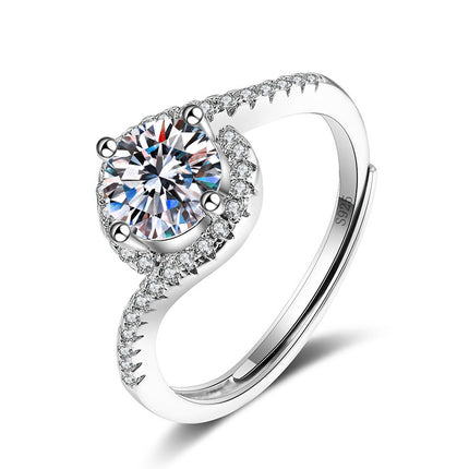 Vroulike Ring Nagemaakte Moissaniet Diamantring Vroulik
