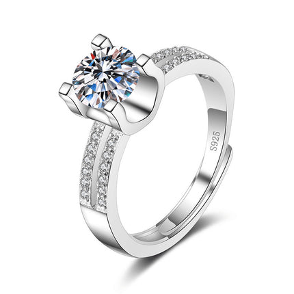 Vroulike Ring Nagemaakte Moissaniet Diamantring Vroulik