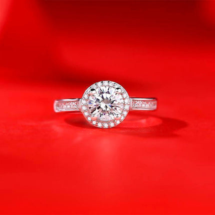 Vroulike Ring Nagemaakte Moissaniet Diamantring Vroulik