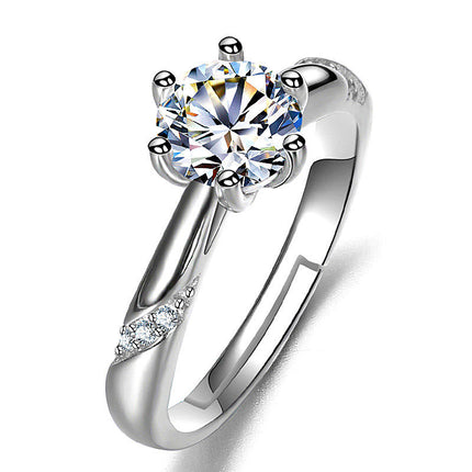 Vroulike Ring Nagemaakte Moissaniet Diamantring Vroulik