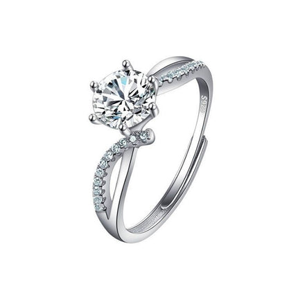 Vroulike Ring Nagemaakte Moissaniet Diamantring Vroulik