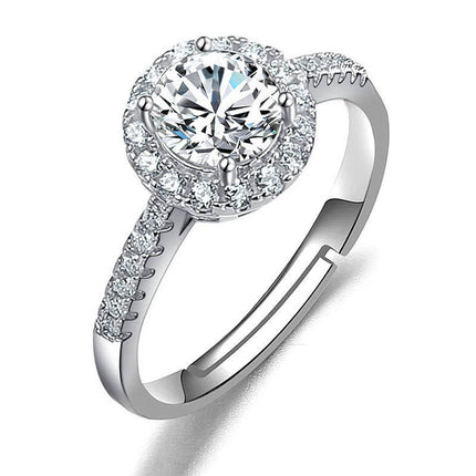 Vroulike Ring Nagemaakte Moissaniet Diamantring Vroulik