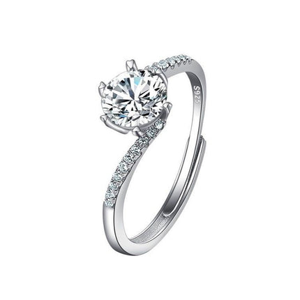 Vroulike Ring Nagemaakte Moissaniet Diamantring Vroulik