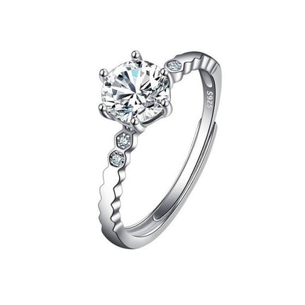 Vroulike Ring Nagemaakte Moissaniet Diamantring Vroulik