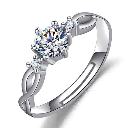 Vroulike Ring Nagemaakte Moissaniet Diamantring Vroulik
