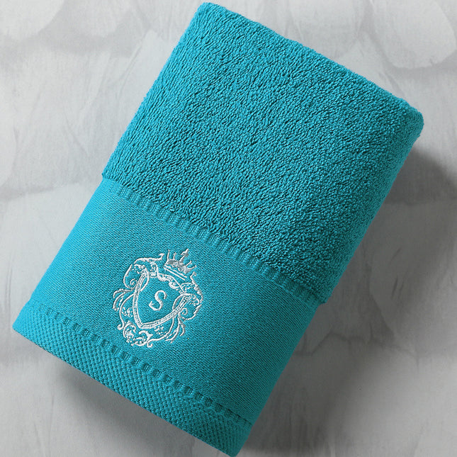 Suiwer Katoen Badhanddoek Oorgroot Geborduurde Absorberende Gesigshanddoek