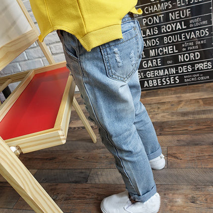 New Korean Style Boys Ripped Trousers