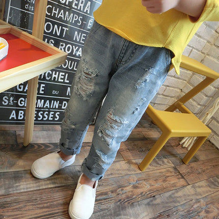 New Korean Style Boys Ripped Trousers