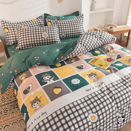 Geskenk Aloe Katoen Lakens Duvet Oortreksel Lakens Vierstukstel